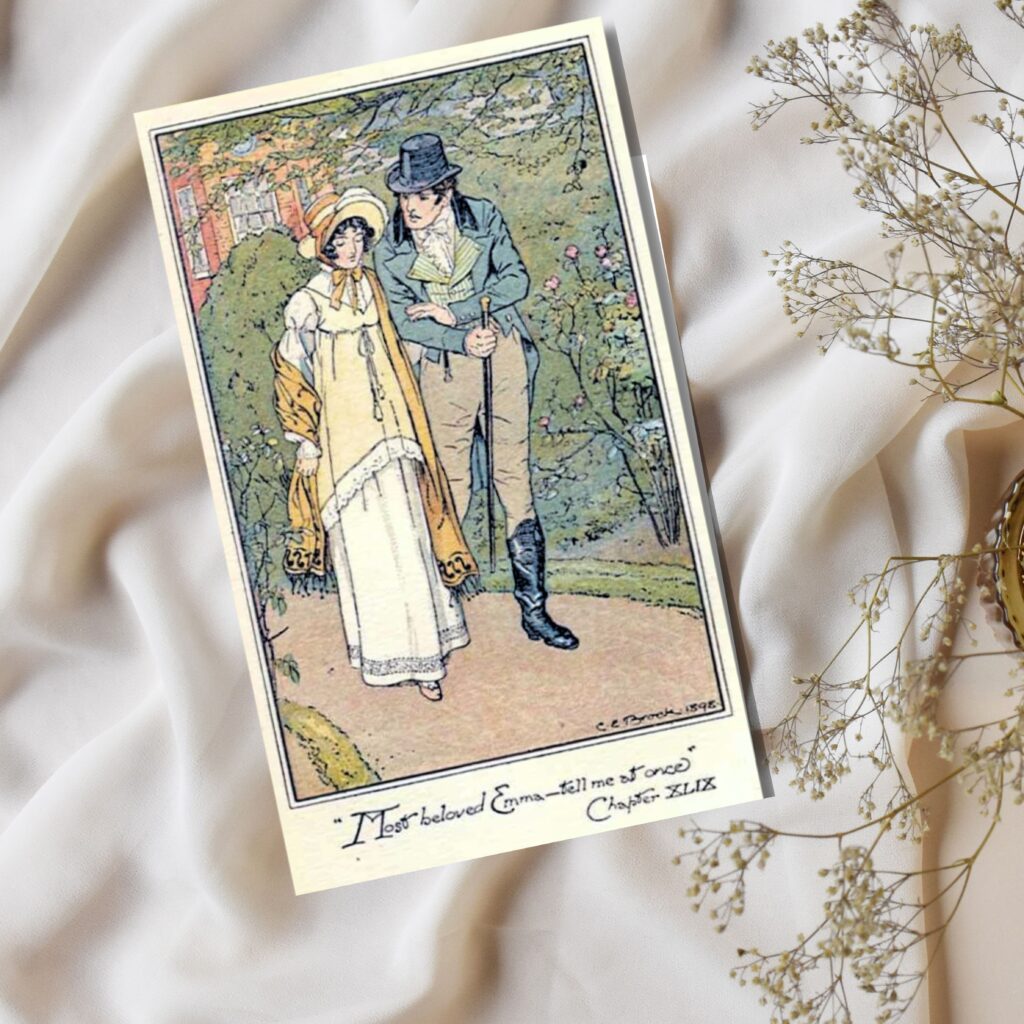 Emma 1895 Mr. Knightley & Emma Postcard