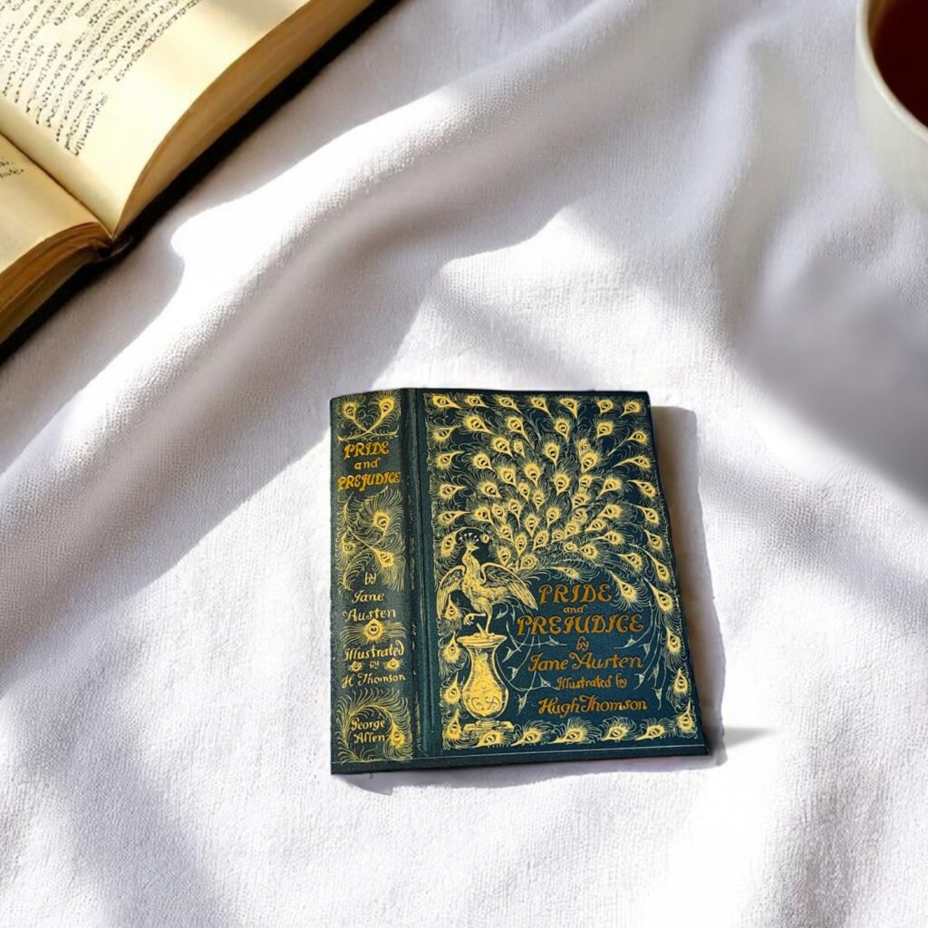 Jane Austen Pride and Prejudice 1894 Peacock Edition Glossy Gold Foil Sticker