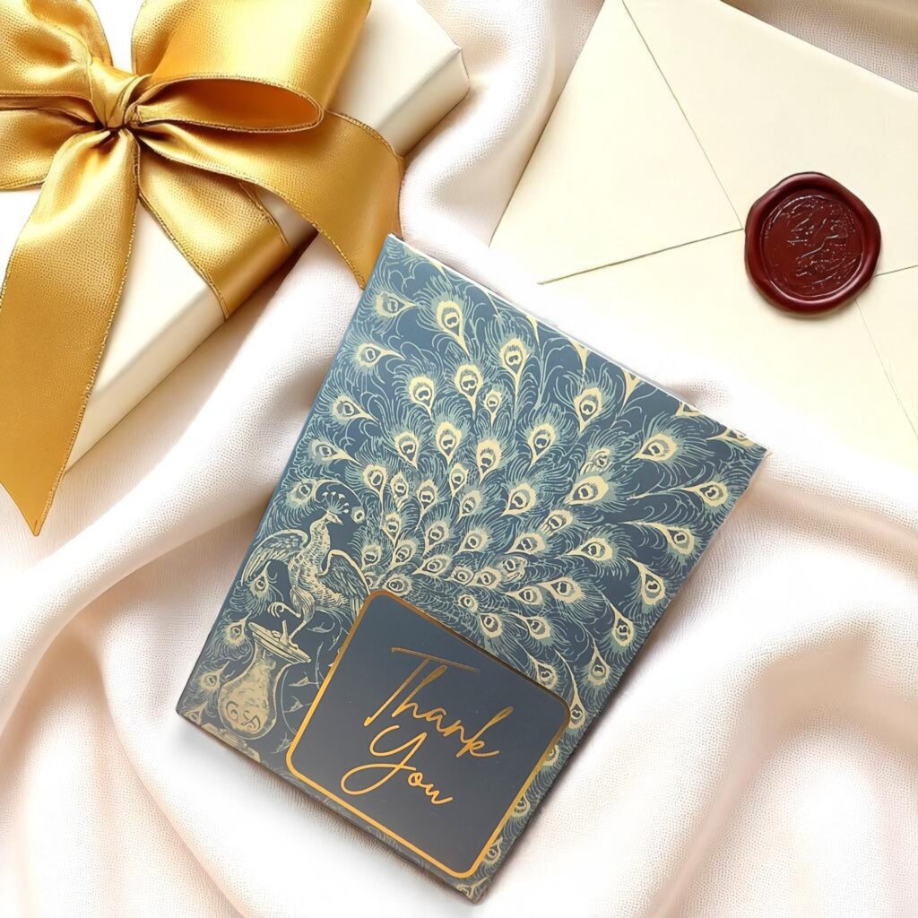 1894 Peacock Edition Gold Foil Thank You Greeting Card