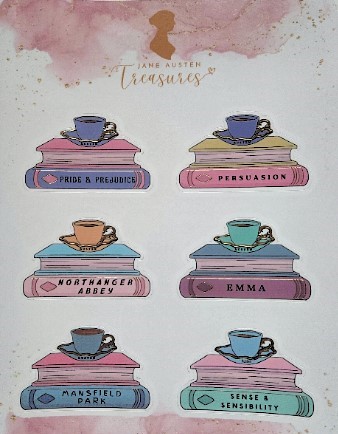 Jane Austen Books Foil Sticker Sheet