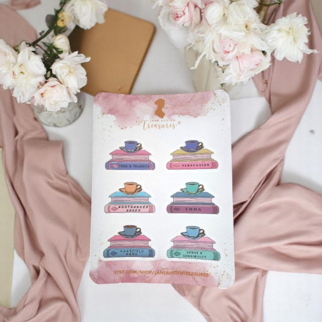 Jane Austen Books Foil Sticker Sheet