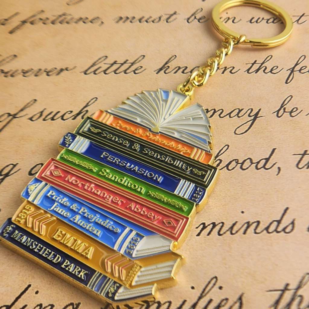Stacked Books Keychain
