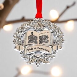 Jane Austen Chrome Christmas Ornament
