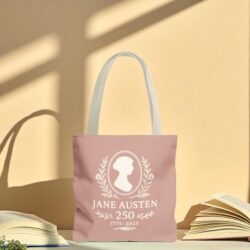 Jane Austen 250th Anniversary Commemorative Silhouette Canvas Bag Blush Pink
