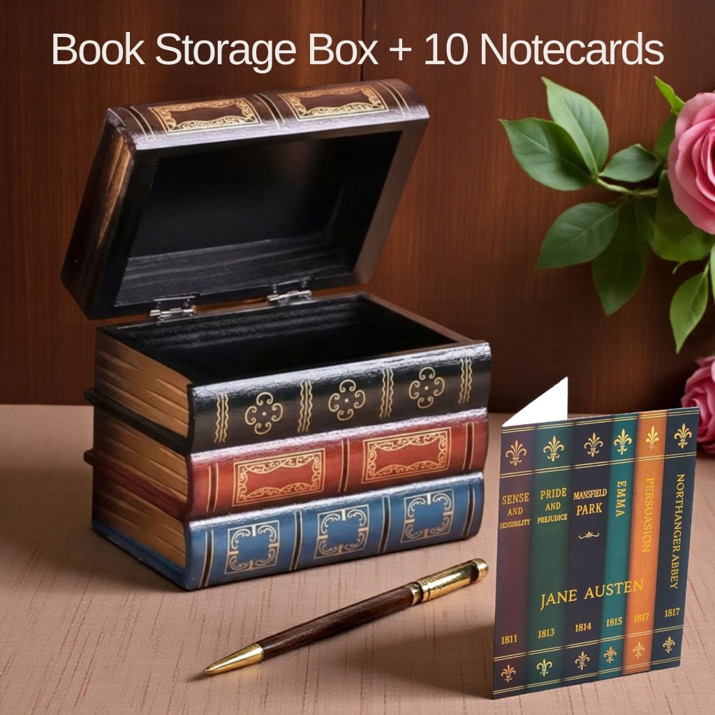 Decorative Book Storage Box Literary Notecard Set